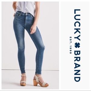 Lucky Brand Sunset Blue Wash Bridgette High Rise Ankle Skinny Jeans